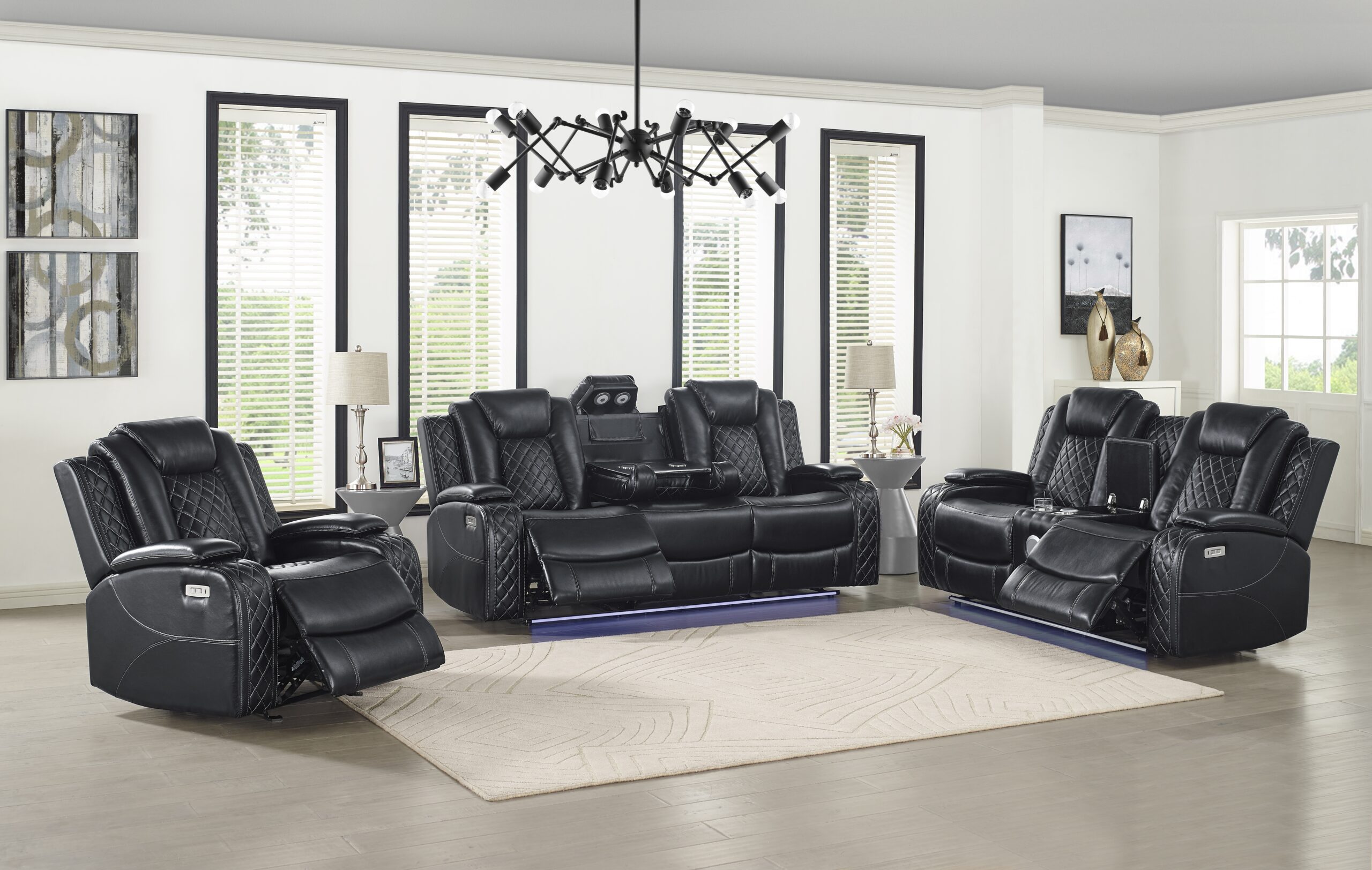 Orion Black • Sofa & Loveseat • New Classic